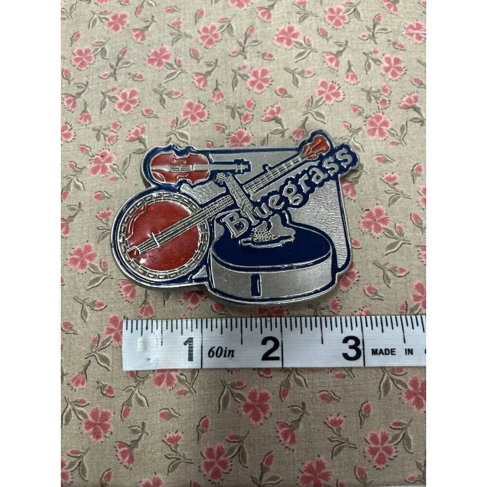 Bluegrass Music Belt Buckle Metal Unisex Belt Buckle Collectible 1980s Vintage